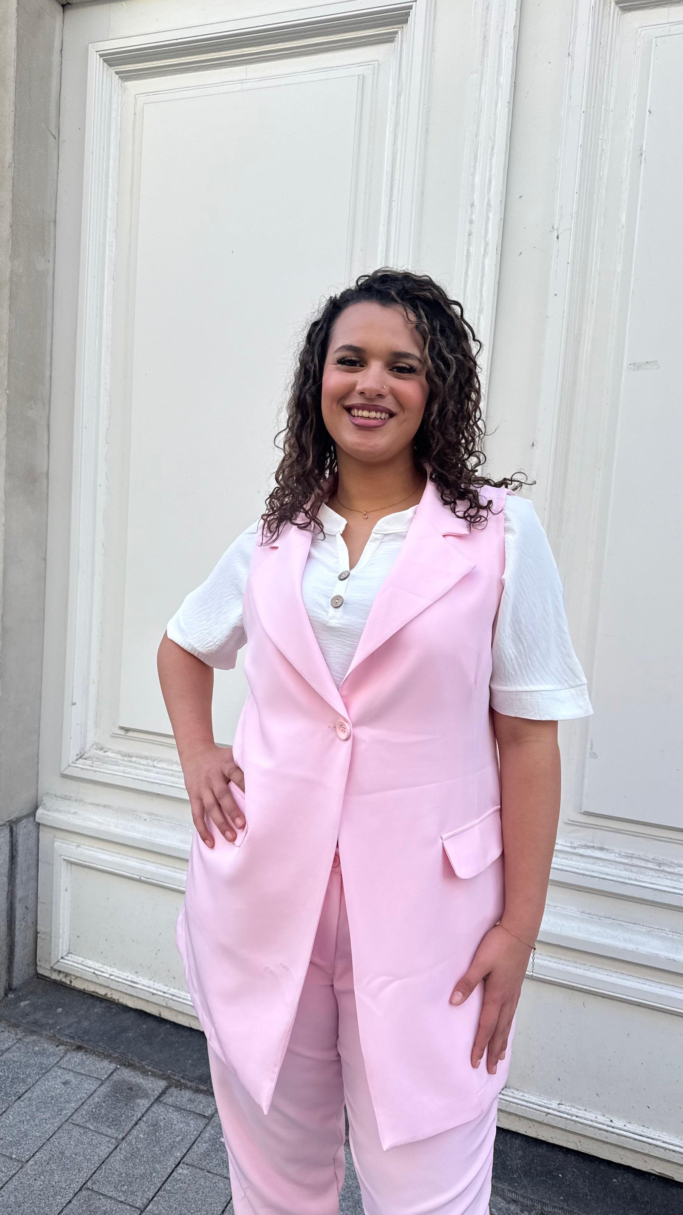 61679 Babypink Gilet by Curviss