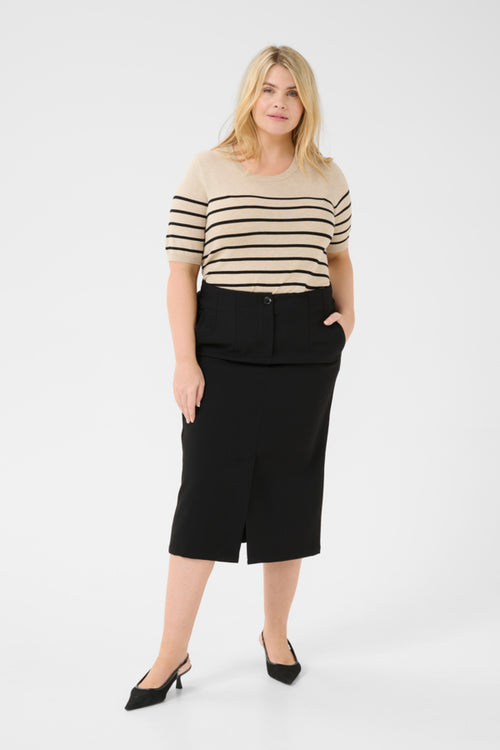 Elia Zwarte Kokerrok by Kaffe Curve