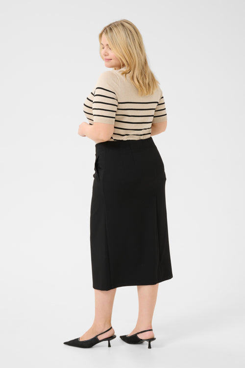 Elia Zwarte Kokerrok by Kaffe Curve