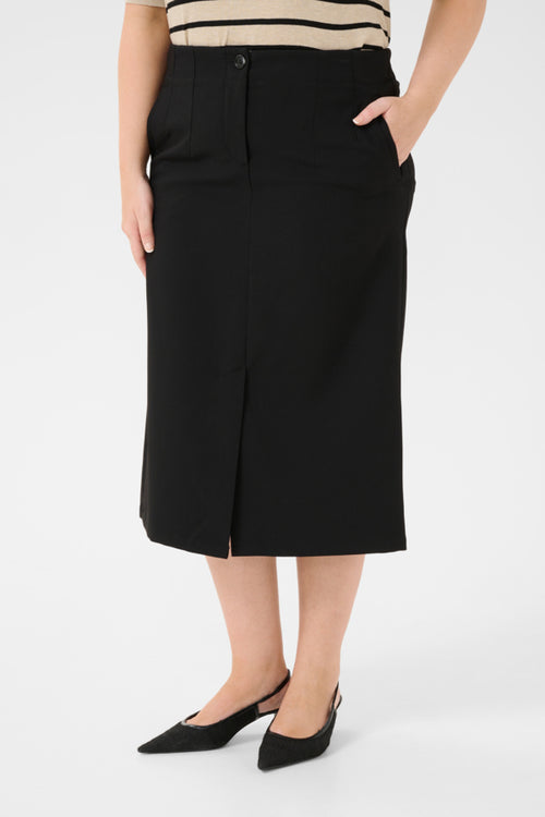 Elia Zwarte Kokerrok by Kaffe Curve