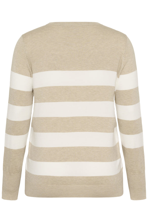 Lizzy Beige Striped Knit Pullover by Kaffe Curve (In 2 color variants)