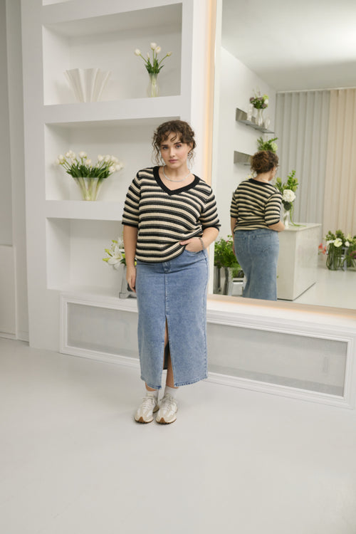 Darina Denim Skirt by Kaffe Curve