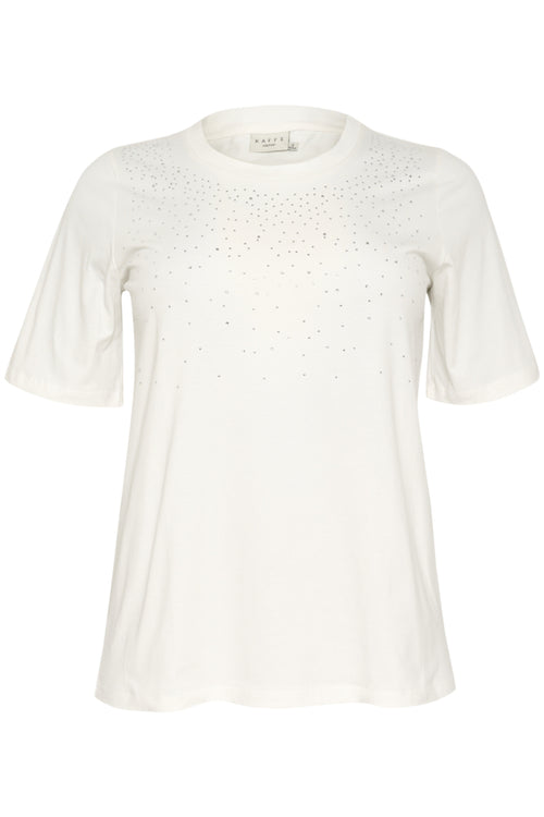 Merisa white t-shirt with glitter detail by Kaffe Curve