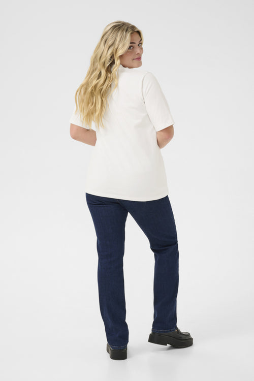 Merisa white t-shirt with glitter detail by Kaffe Curve