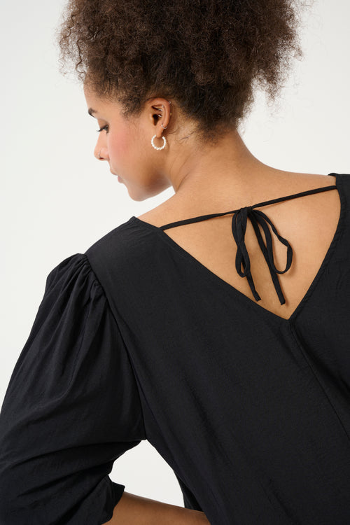 Gabbi Black Dress with Balloon Sleeves by Kaffe Curve