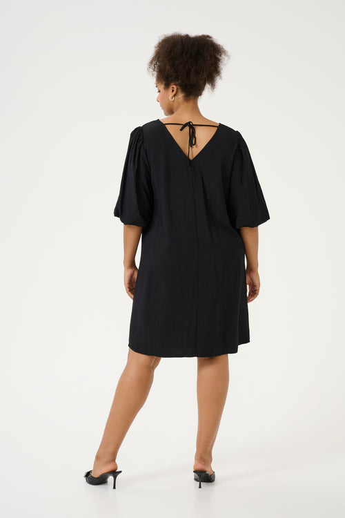 Gabbi Black Dress with Balloon Sleeves by Kaffe Curve