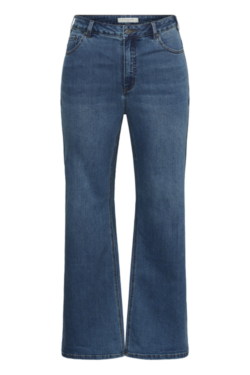 Flora flared blue jeans by Kaffe curve