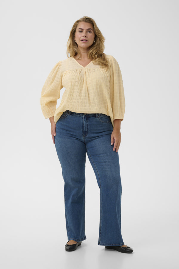 Flora flared blue jeans by Kaffe curve