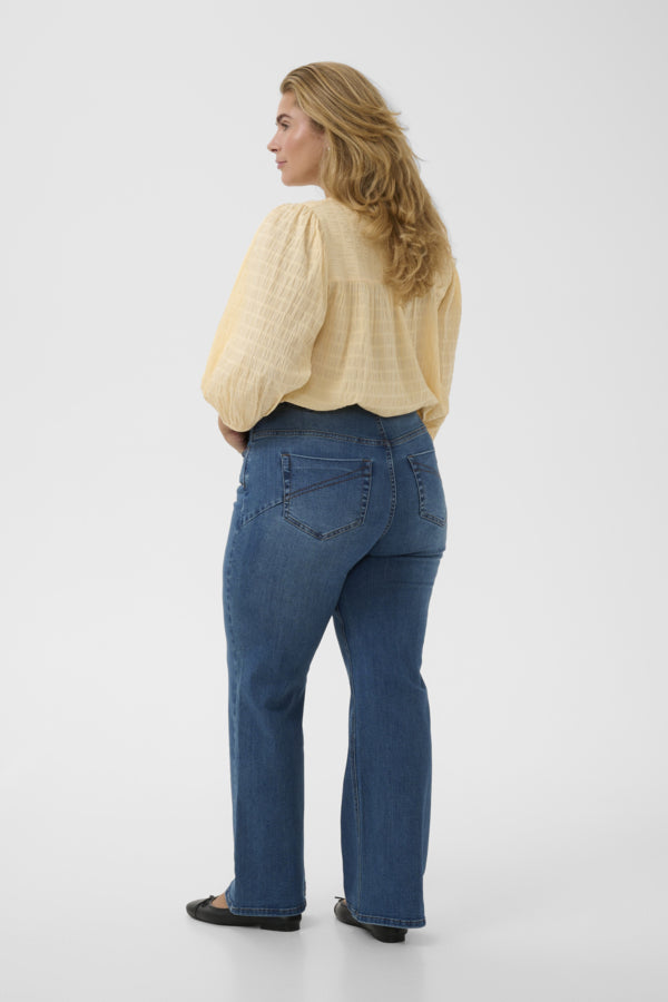Flora flared blue jeans by Kaffe curve