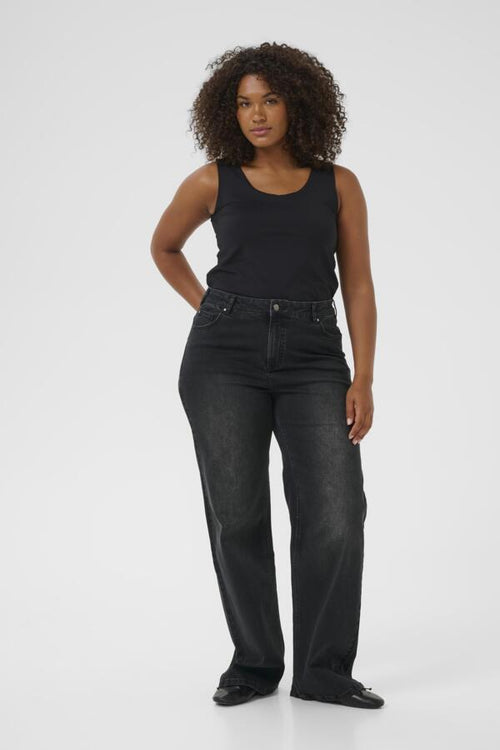 Flora flared black jeans By Kaffe curve