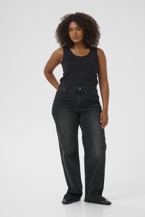 Flora flared black jeans By Kaffe curve
