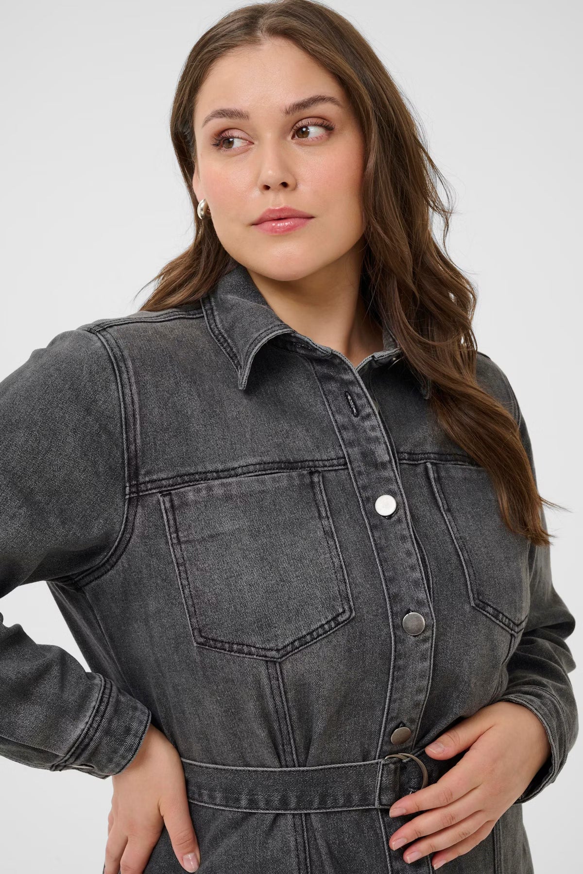 Ally Grey Denim Dress by Kaffe Curve