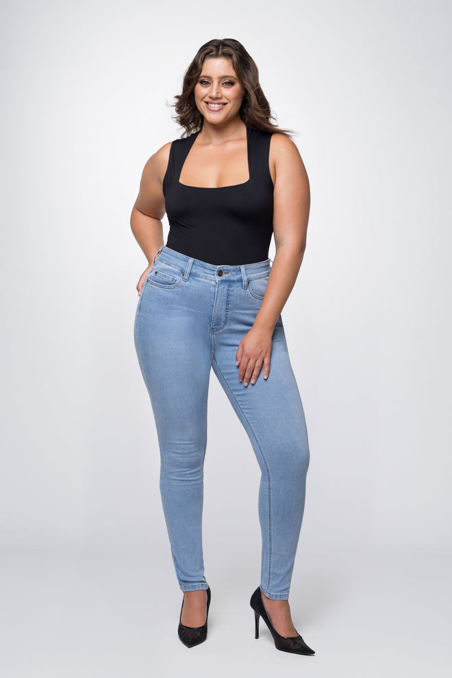 Fox Factor Niki Chicago Blue Skinny Jeans for Curves