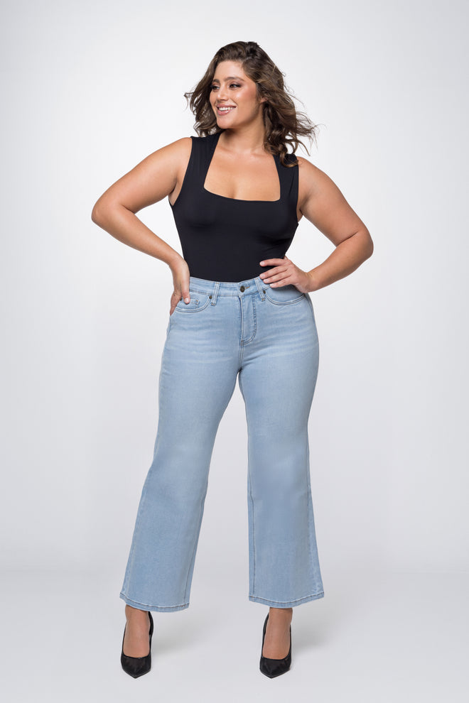 Fox Factor Dixi Santorini Blue Wide Leg Jeans for Curves
