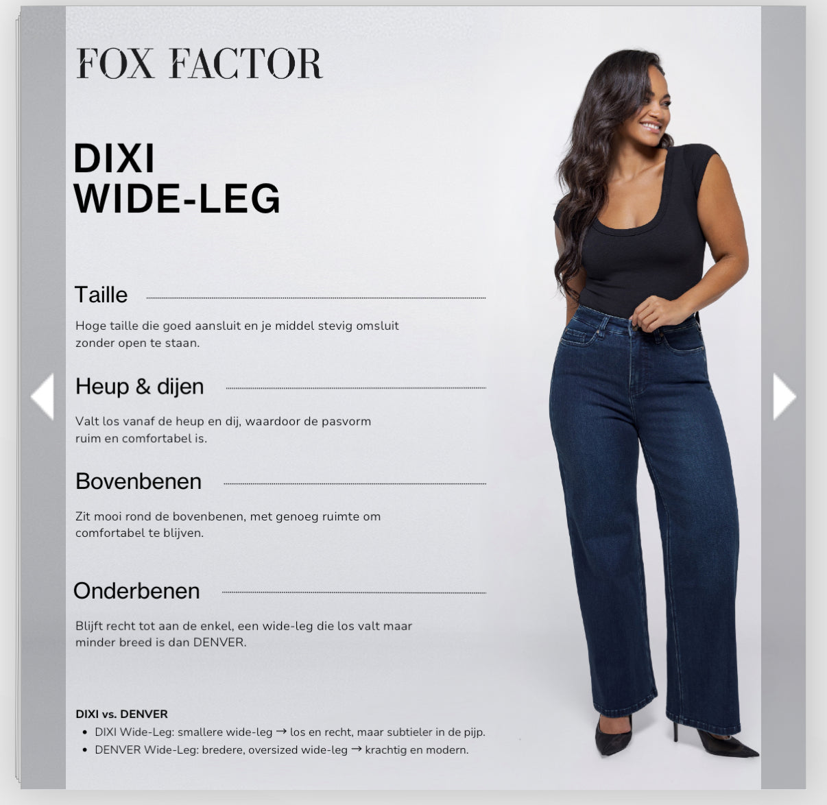 Fox Factor Dixi Midnight Blue Wide Leg Jeans for Curves L32