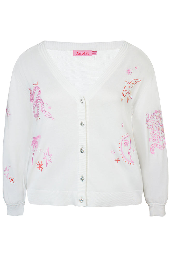 Athena 217 White Cardigan by Anyday