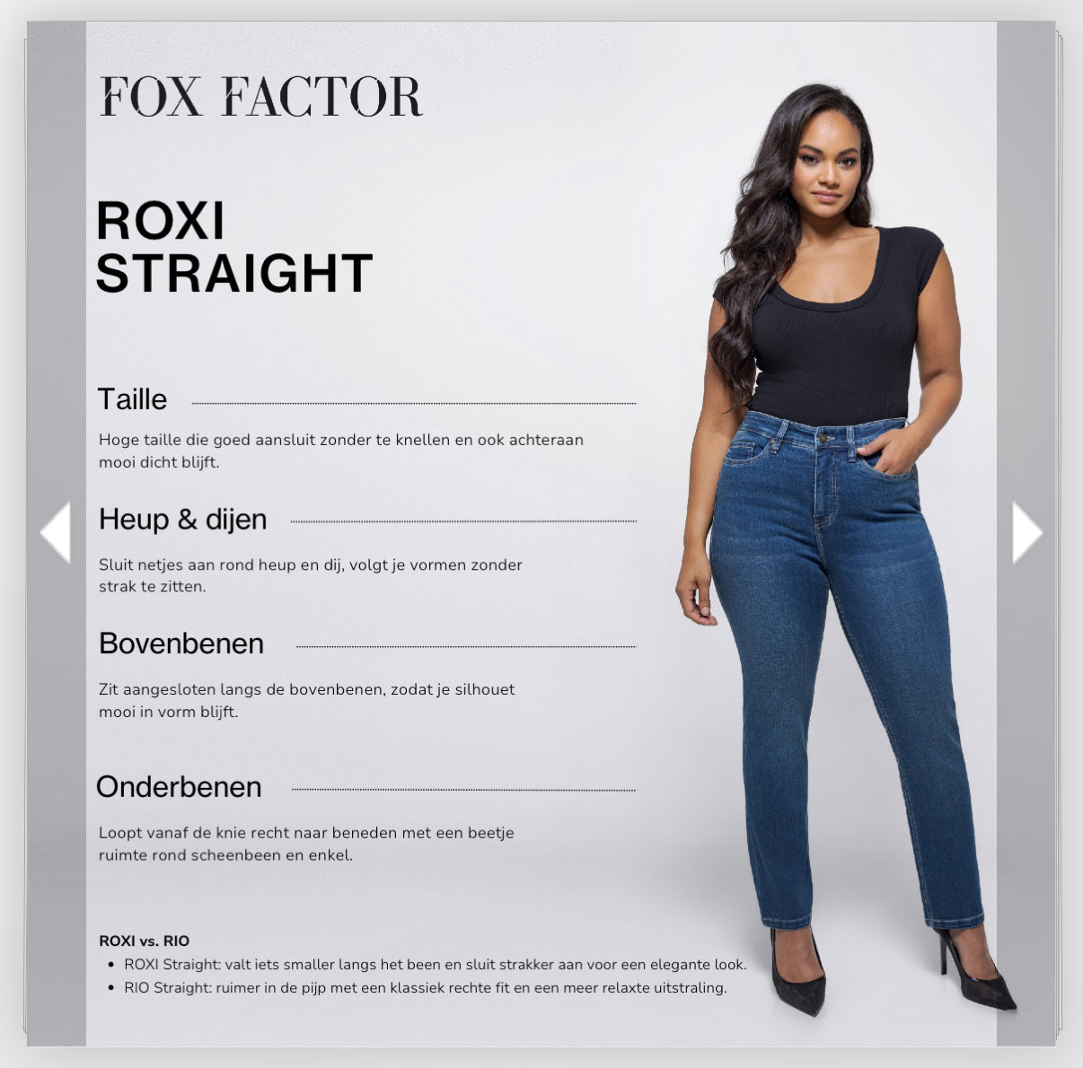 Fox Factor Roxi Rocky Blue Straight Fit Jeans for Curves L32