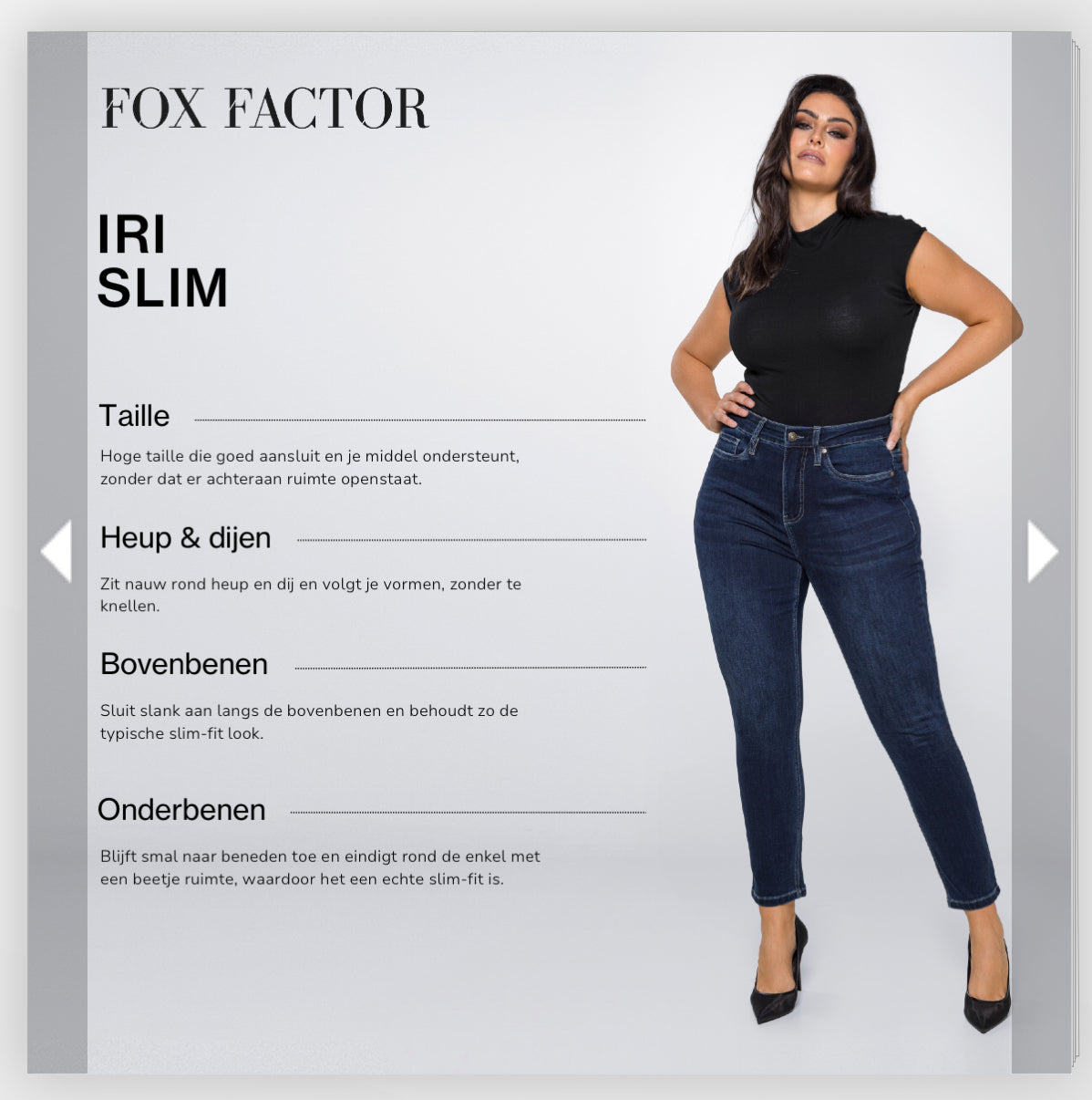 Fox Factor Iri Raven Black Slim Fit Jeans for Curves L32