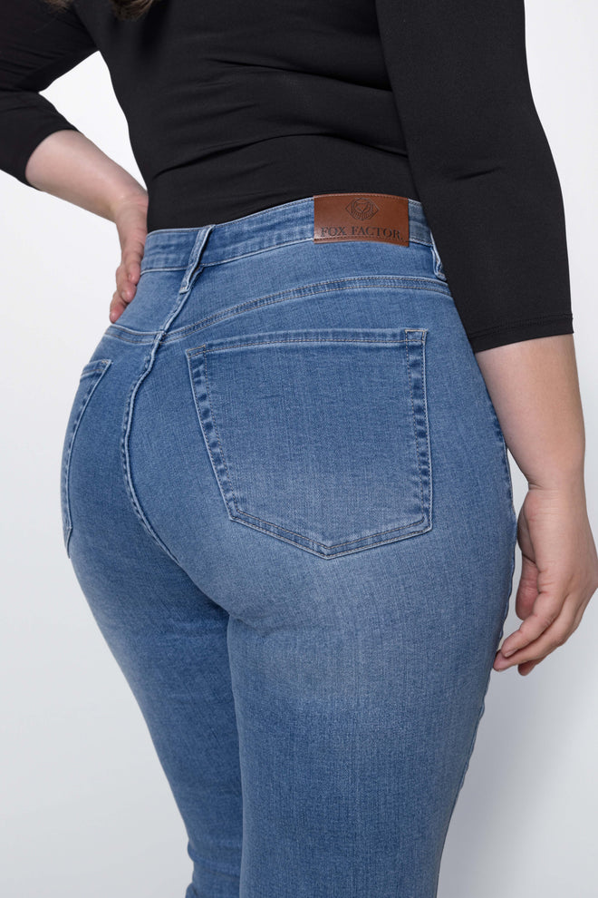 Fox Factor Bili Aruba Blue Bootcut Jeans for Curves