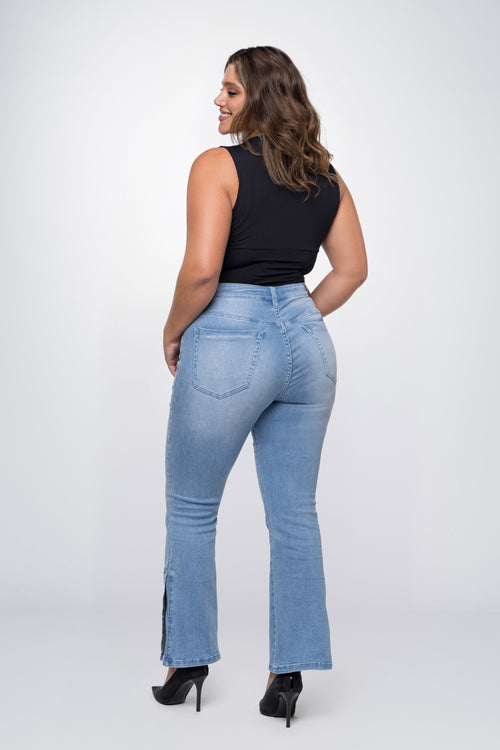 Fox Factor Bobi Split Fiji Blue Jeans for Curves CATWALK COLLECTION