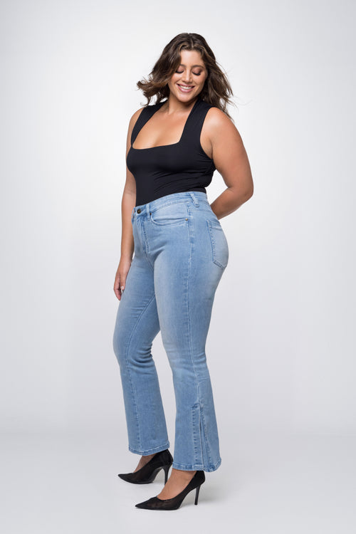 Fox Factor Bobi Split Fiji Blue Jeans for Curves CATWALK COLLECTION