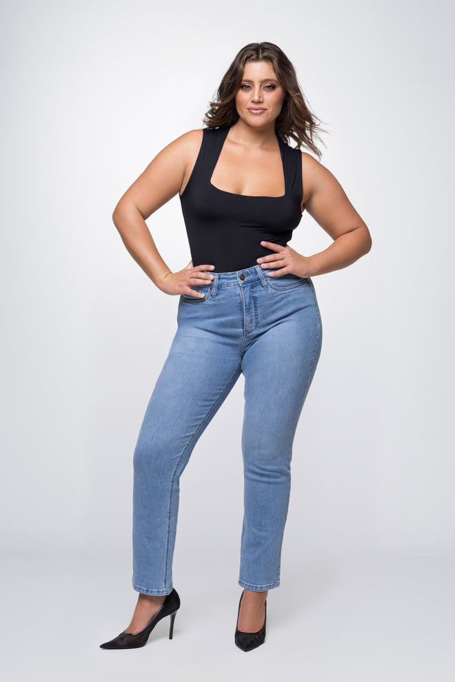 Fox Factor Roxi Milan Blue Straight Leg Jeans for Curves