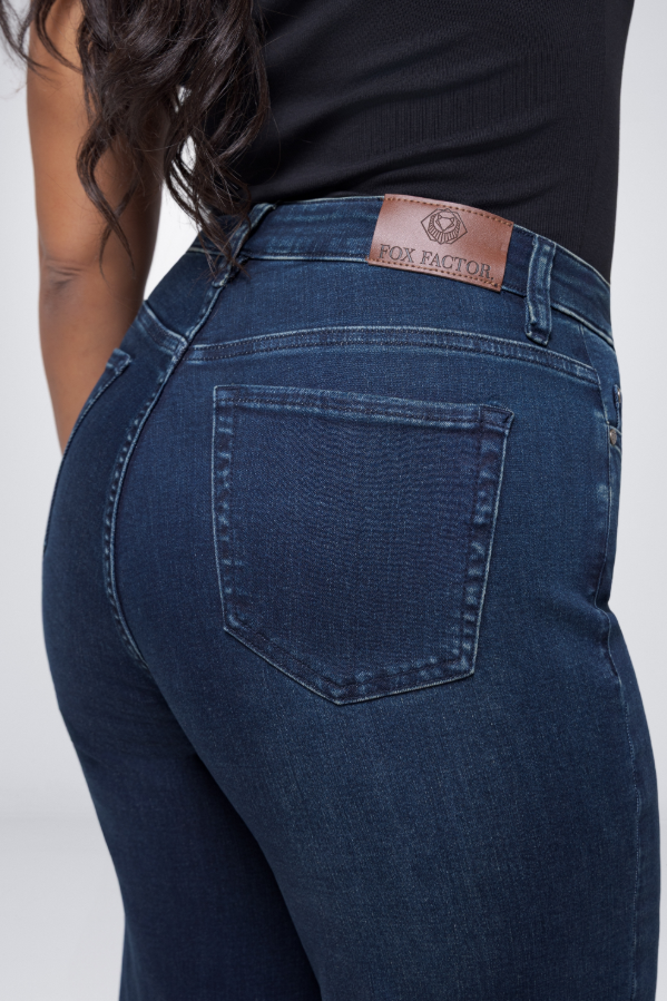Fox Factor Dixi Midnight Blue Wide Leg Jeans for Curves L32