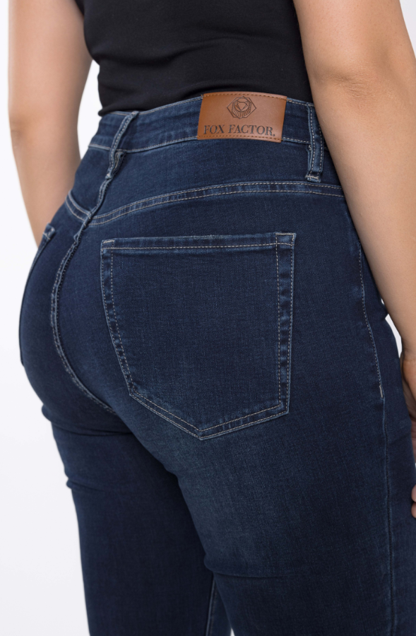Fox Factor Iri Midnight Blue Slim Fit Jeans for Curves L32