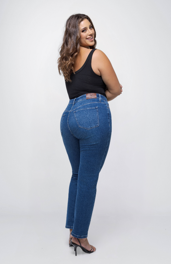 Fox Factor Rio Knox Blue Straight Fit Jeans for Curves L32