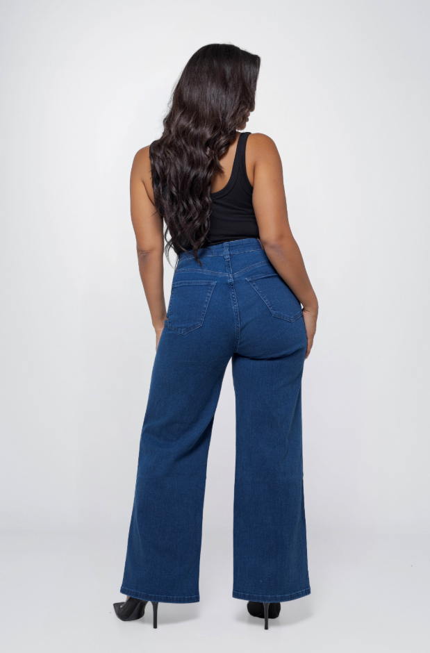 Fox factor Dixi Catalina Blue Wide Leg Jeans For Curves L32