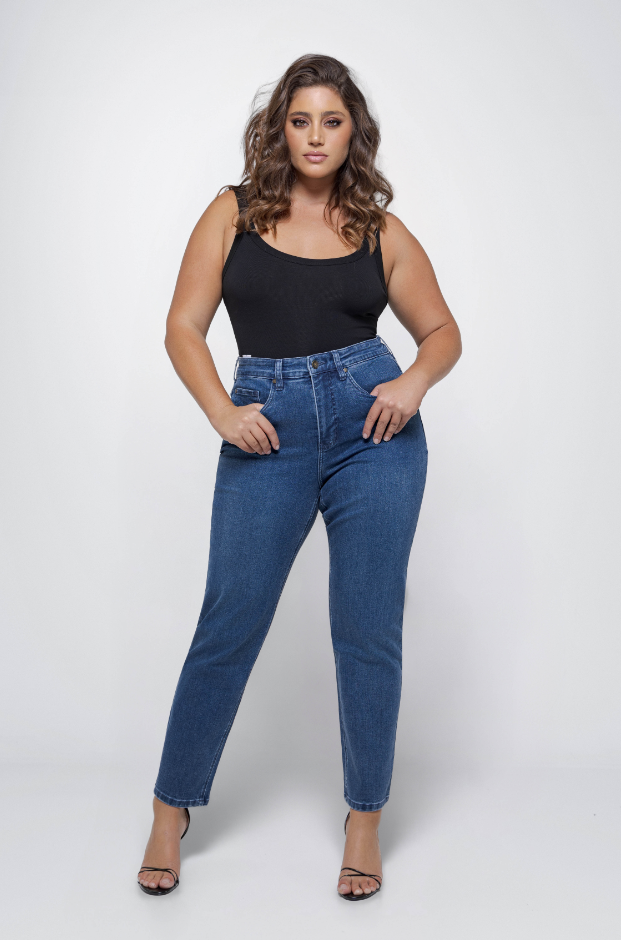 Fox Factor Gigi Montana Blue Mom Jeans for Curves L32