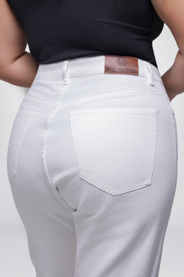 Fox Factor GIGI Motel White Mom Jeans for Curves L30