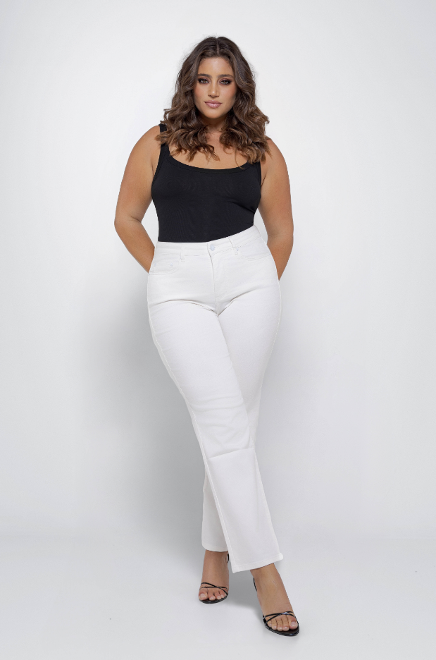 Fox Factor Rio Off White Straight Jeans for curves L32