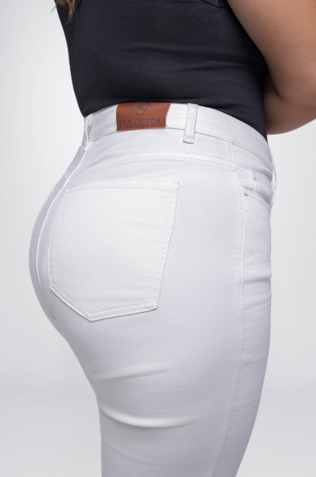 Fox Factor Rio Off White Straight Jeans for curves L32