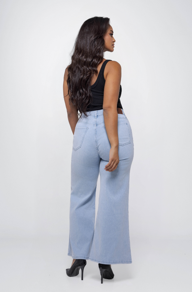 Fox Factor Bell Angel Blue Loose Flared Pants L34