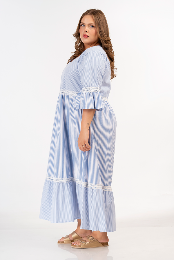 25183 Striped Dress by Curviss 100% Cotton