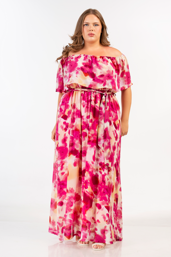 92723 Floral Maxi Dress By Curviss