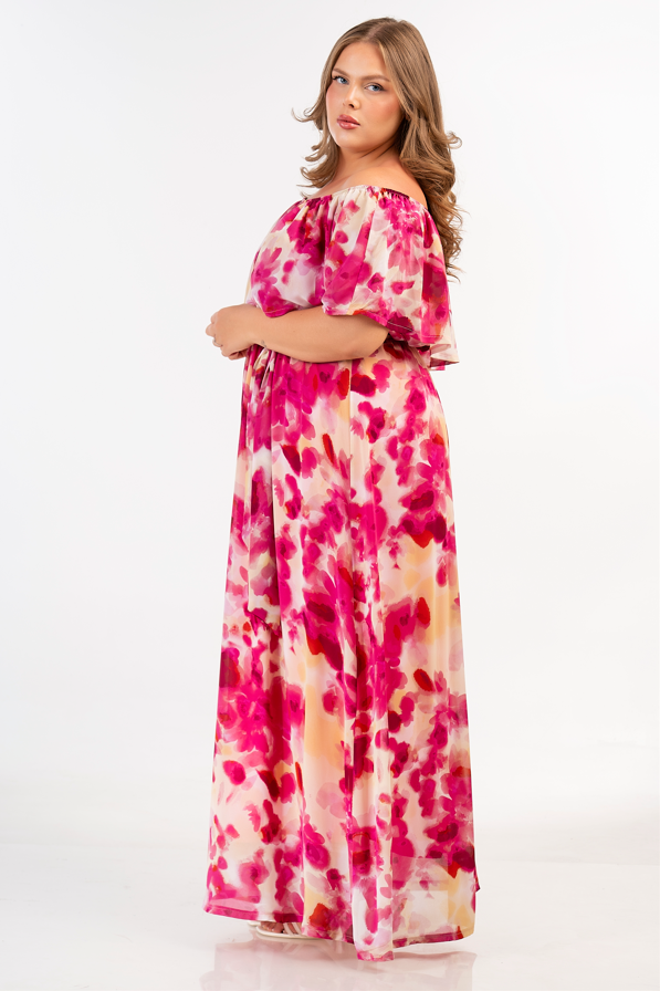 92723 Floral Maxi Dress By Curviss
