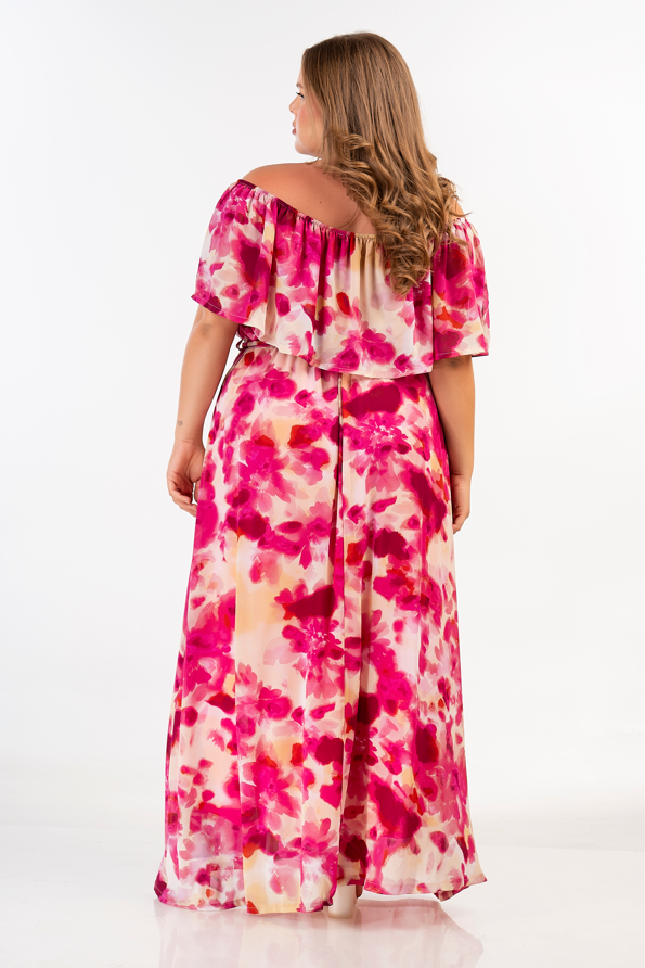 92723 Floral Maxi Dress By Curviss