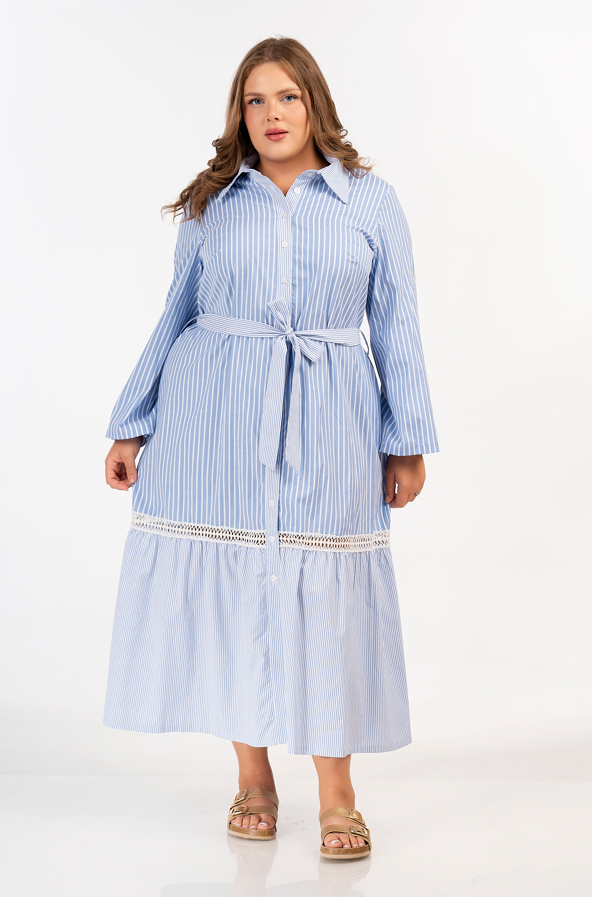 25183 Striped Dress by Curviss 100% Cotton