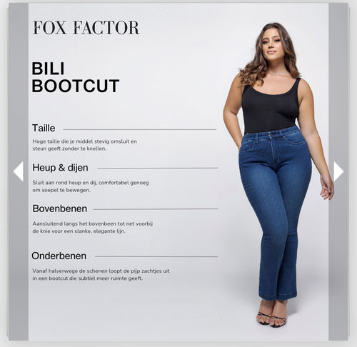 Fox Factor Bili Hudson Blue Bootcut Jeans for Curves L32