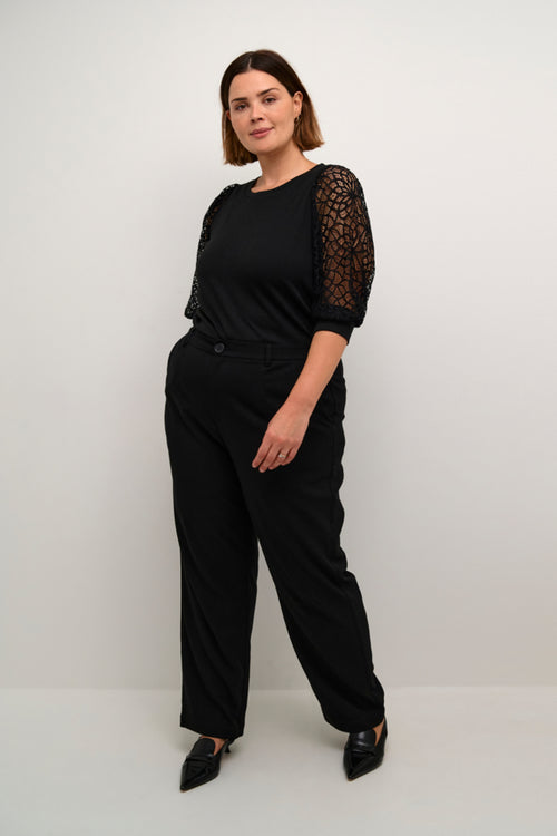 Bella black lace t-shirt by Kaffe curve