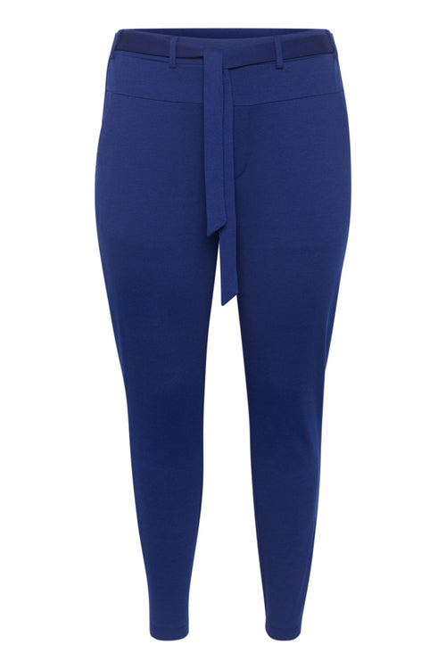 Jenna Belt Pant by Kaffe Curve in Blue