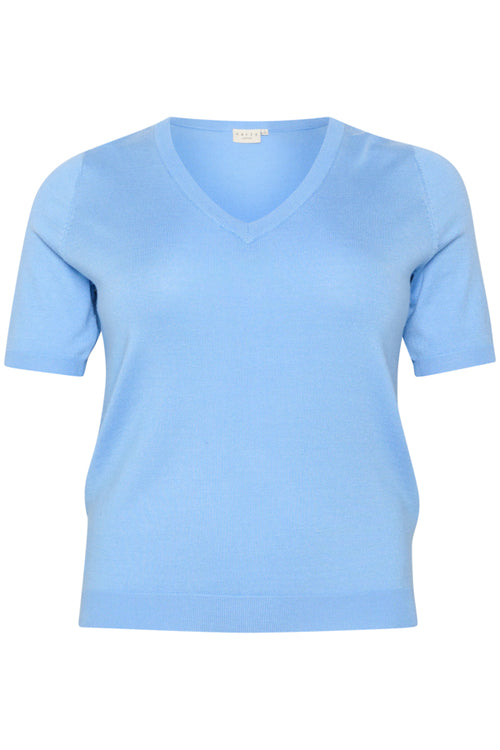 Lizzy blue V-neck pullover by Kaffe Curve