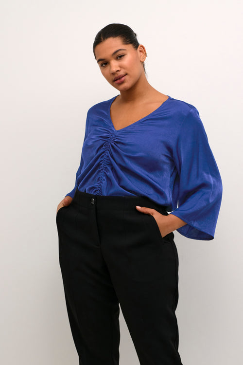 Membe blouse blauw by Kaffe curve