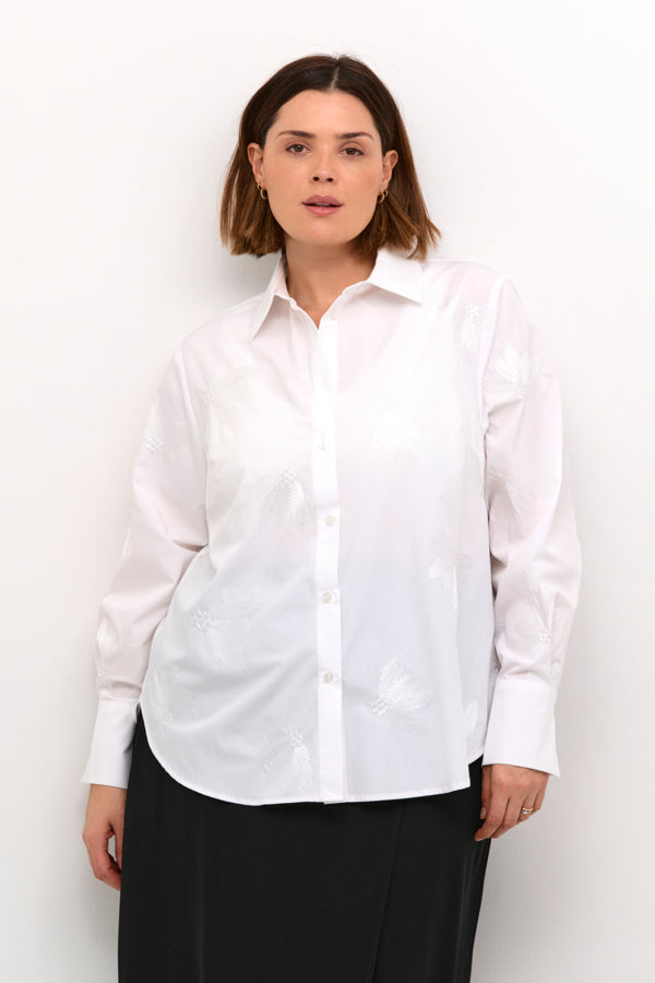 Elna white blouse with glitter detail by Kaffe curve