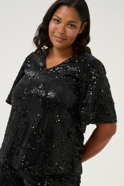 Nicoleen Sequin glitter blouse by Kaffe Curve