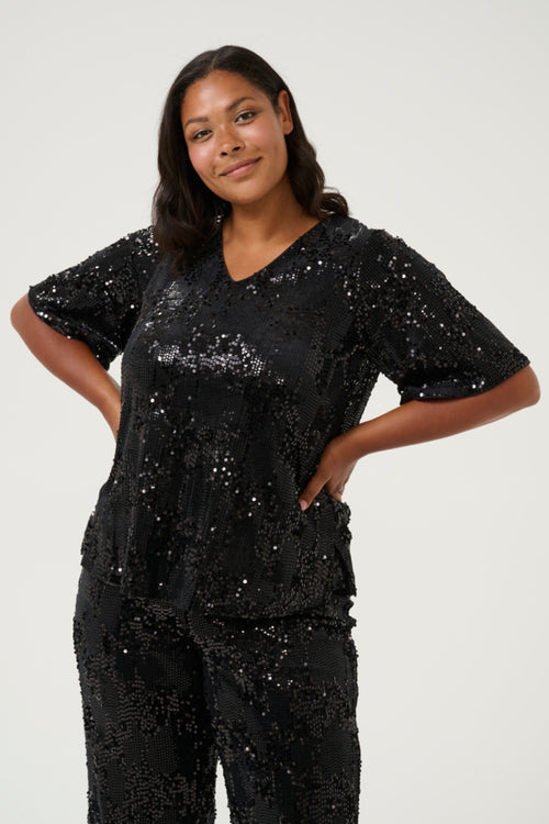 Nicoleen Sequin glitter blouse by Kaffe Curve