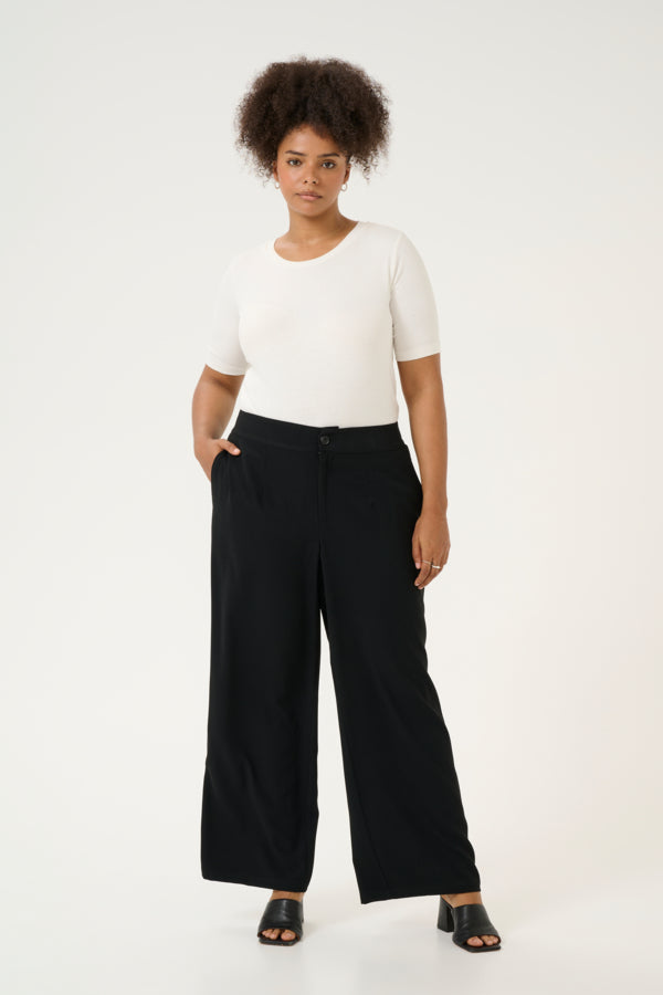 Roxana wide pants black by Kaffe Curve