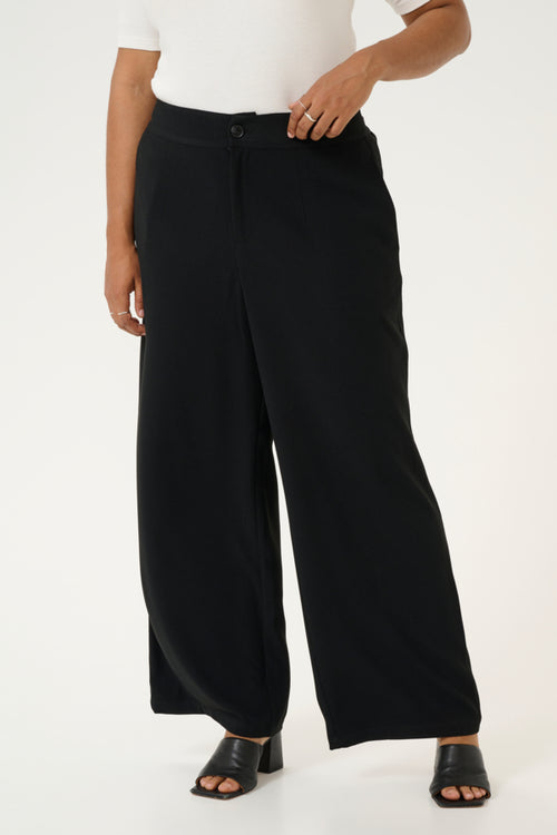 Roxana wide pants black by Kaffe Curve